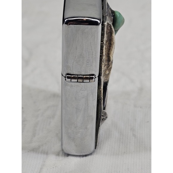 Gold and Sterling Silver Zippo Lighter Turquoise Inlay Limited Edition 44 of 500 - Picture 4 of 11